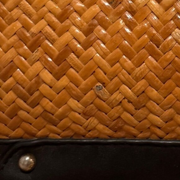 Etienne Aigner Rattan Shoulder Bag Tote EUC - Picture 10 of 11